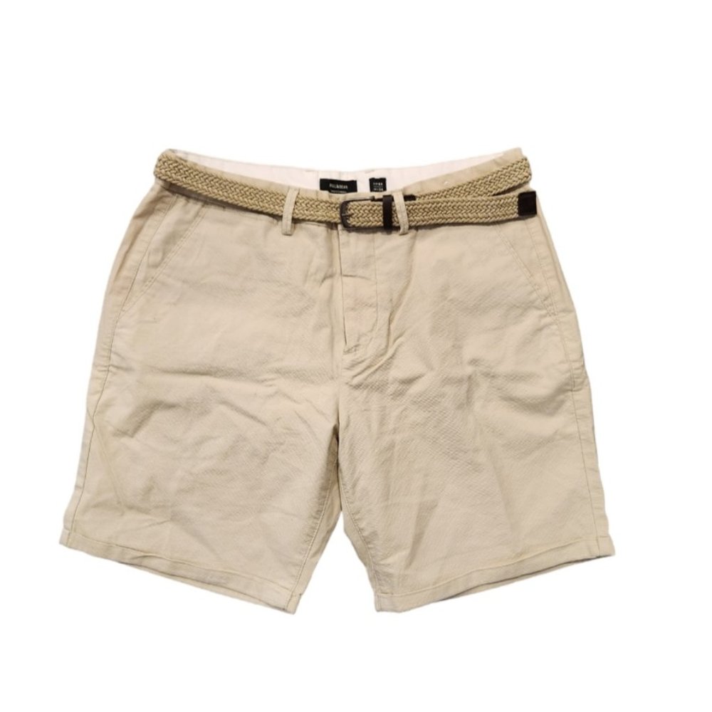 Men's Pull&Bear Tan Shorts with Belt